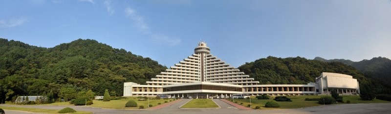 Panoramic view of the Hyangsan Hotel, North Korea