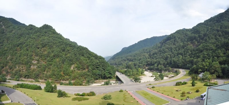 Panoramic view from the Hyangsan Hotel