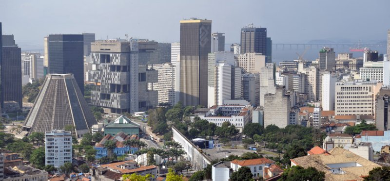 Panorama of downtown Rio de Janeiro from Parque das Runas, Santa Teresa