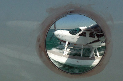 Reflection in the mirror of our aircraft