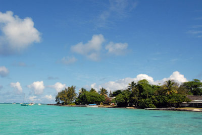 Along the coast of the town of Blue Bay, Mauritius