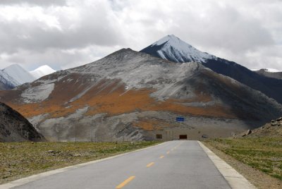 Friendship Highway heading for the snow covered peaks