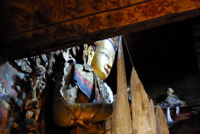 Colossal statue of Maitreya, the Future Buddha, Dukhang, Pelkor Chöde Monastery