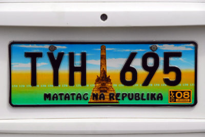 Colorful license plate from the Philippines