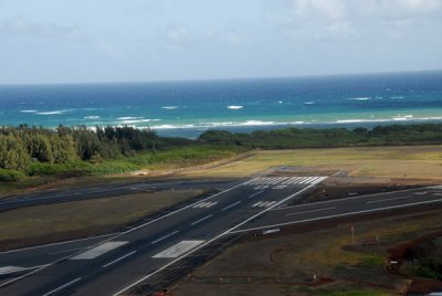 The north end of the main runway 02-20 at Maui and the smaller runway 05-23
