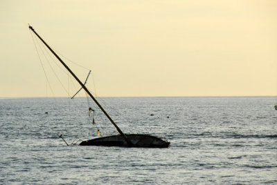 Wrecked sailboat off Lahaina