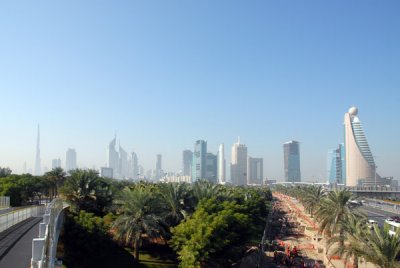 View of Sheikh Zayed Road from Zabeel Park pedestrian bridge