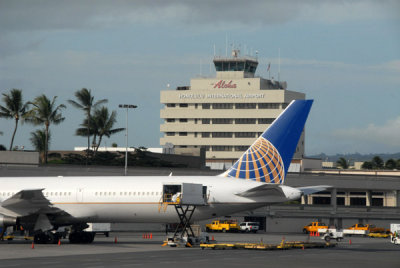 Continental Airlines B767-400 at HNL bound for Guam