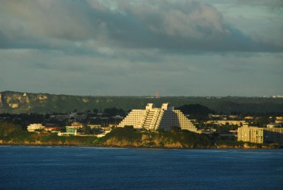 The Sheraton Hotel in Tamuning on the other side of Fort Santa Agueda on the hill above Hagta Bay