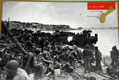 Historic photo of the Marine landing on Asan Beach
