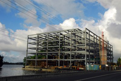 Large Taiwanese hotel under construction at along the Malakal-Koror Bridge