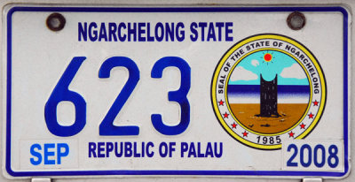 Palau License Plate - Ngarchelong State