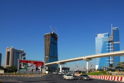 Trade Centre Roundabout with Dubai Metro