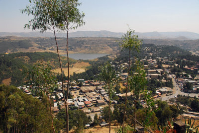View east from the Goha Hotel to Gondar's reservoir