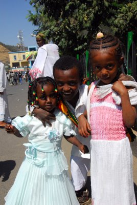 Ethiopian kids dressed up for Timkat