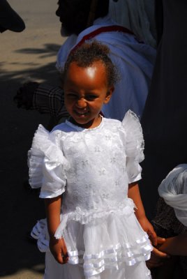 Girl dressed up for Timkat