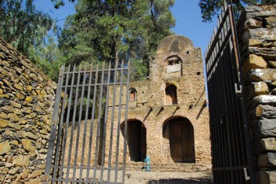 Gate to the famous Debre Birhan Selassie Church, Gondar