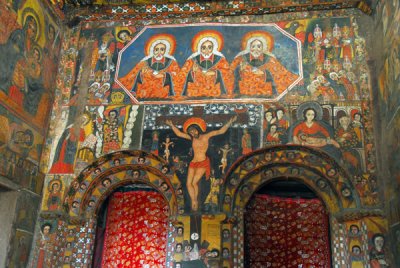Beautifully painted interior of Debre Birhan Selassie Church