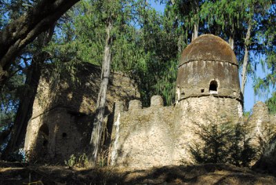 Tower and outer wall of Empress Mentewab's Palace, Gondar