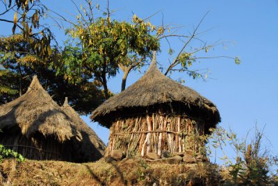Small thatched rondavel of the seminary of Gondar
