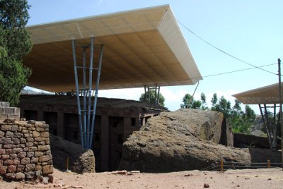 The new UNESCO built covers to protect the churches, Lalibela