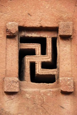 Swastika shaped window, Bet Maryam