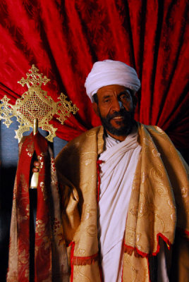 Priest of Bet Danaghel with processional cross