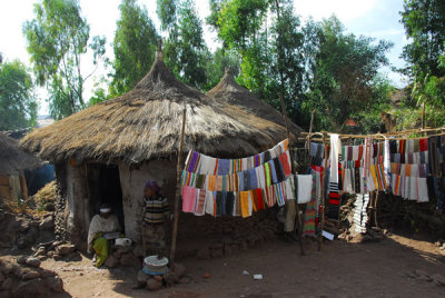Textiles for sale, Lalibela village