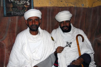 Ethiopian priests off-duty, Lalibela