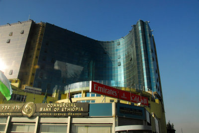 Commercial Bank of Ethiopia - Africa Avenue, with Emirates sign