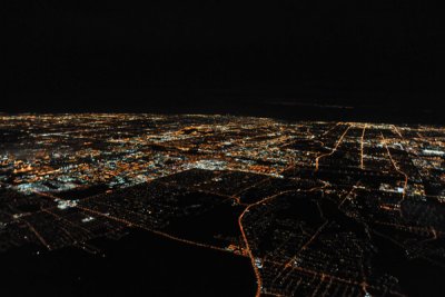 Night aerial of Toronto, Ontario