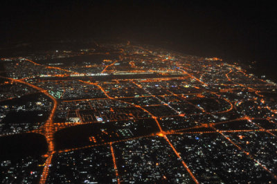 From over Sharjah looking towards Dubai Airport
