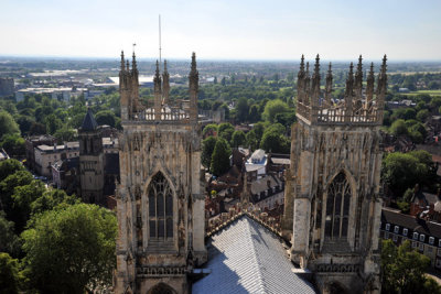 The west towers of York Minster from the central tower
