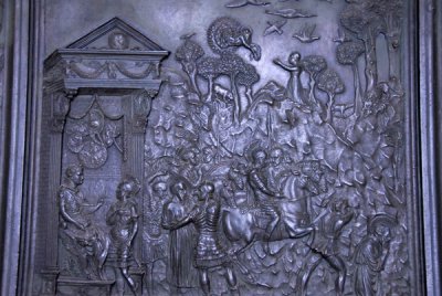 Bronze panel from Filaretes door showing St. Paul sentenced by Nero