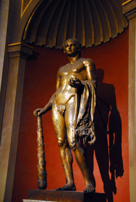 Gilded bronze statue of Hercules, 2nd C, Sala Rotonda