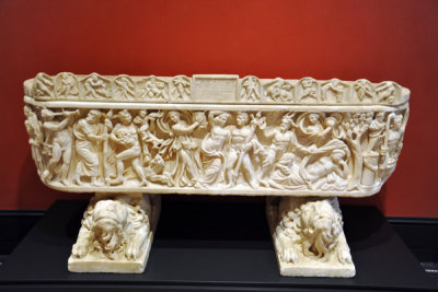 Sarcophagus with scenes of Bacchus, Roman, 210-220 AD