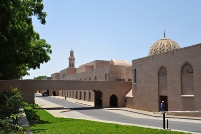 Bridge leading into the mosque from the south side parking area