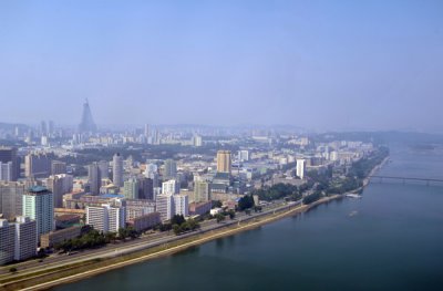West bank of the Taedong River, central Pyongyang