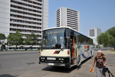 Our tour bus pulled up along Othan Kangan Street, Pyongyang