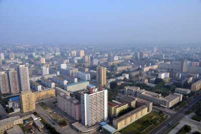 View northeast from Juche Tower, Pyongyang