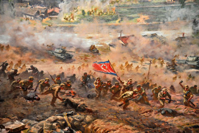 North Korean soldiers advancing at the Battle of Taejon
