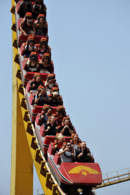 Our group on the rollercoaster, Mangyongdae Fun Fair