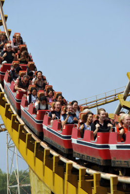 Our group on the rollercoaster, Mangyongdae Fun Fair