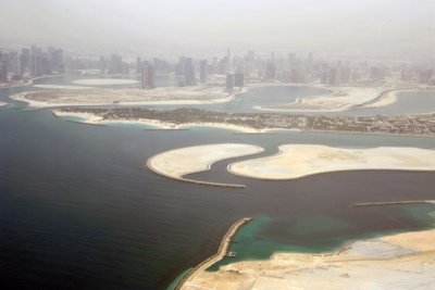 Palm Deira, Al Mamzar Park, Sharjah in the distance