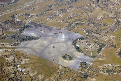 Camp that I was unable to spot on Google Earth (Jul 2010) but its near Parakarungu, Botswana
