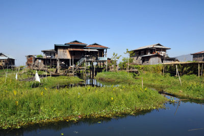 Stilt houses and floating gardens, Inle Lake
