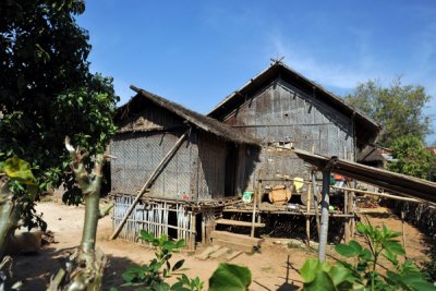 Hut of woven palm, Indein