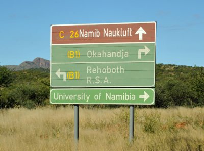 Road to the University of Namibia