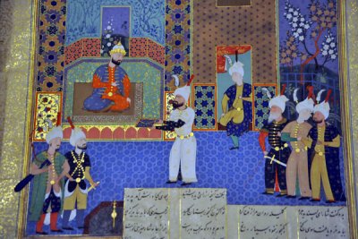 Burzuy Presents 'Kalilah wa Dimnah' to King Nushirvan, Iran ca 1525-35