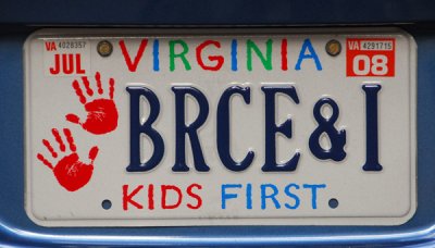 Virginia license plate - Kids First
